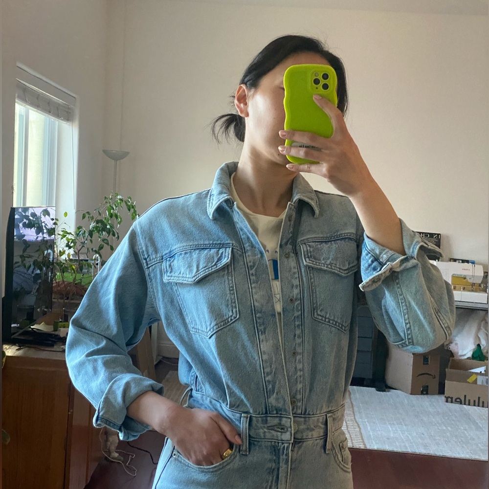 Pistola Nikkie long sleeve denim jumpsuit